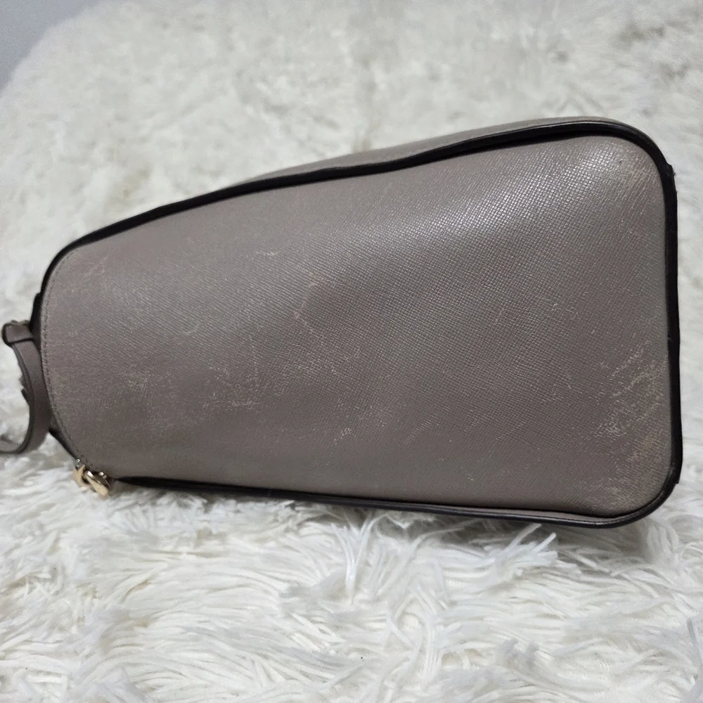 Coach Bleeker Saffiano Riley Carryall Large Crossbody Bag Taupe #30149 - Picture 7 of 16